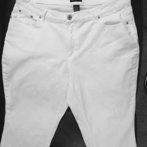 White denim shorts by Ashley Stewart